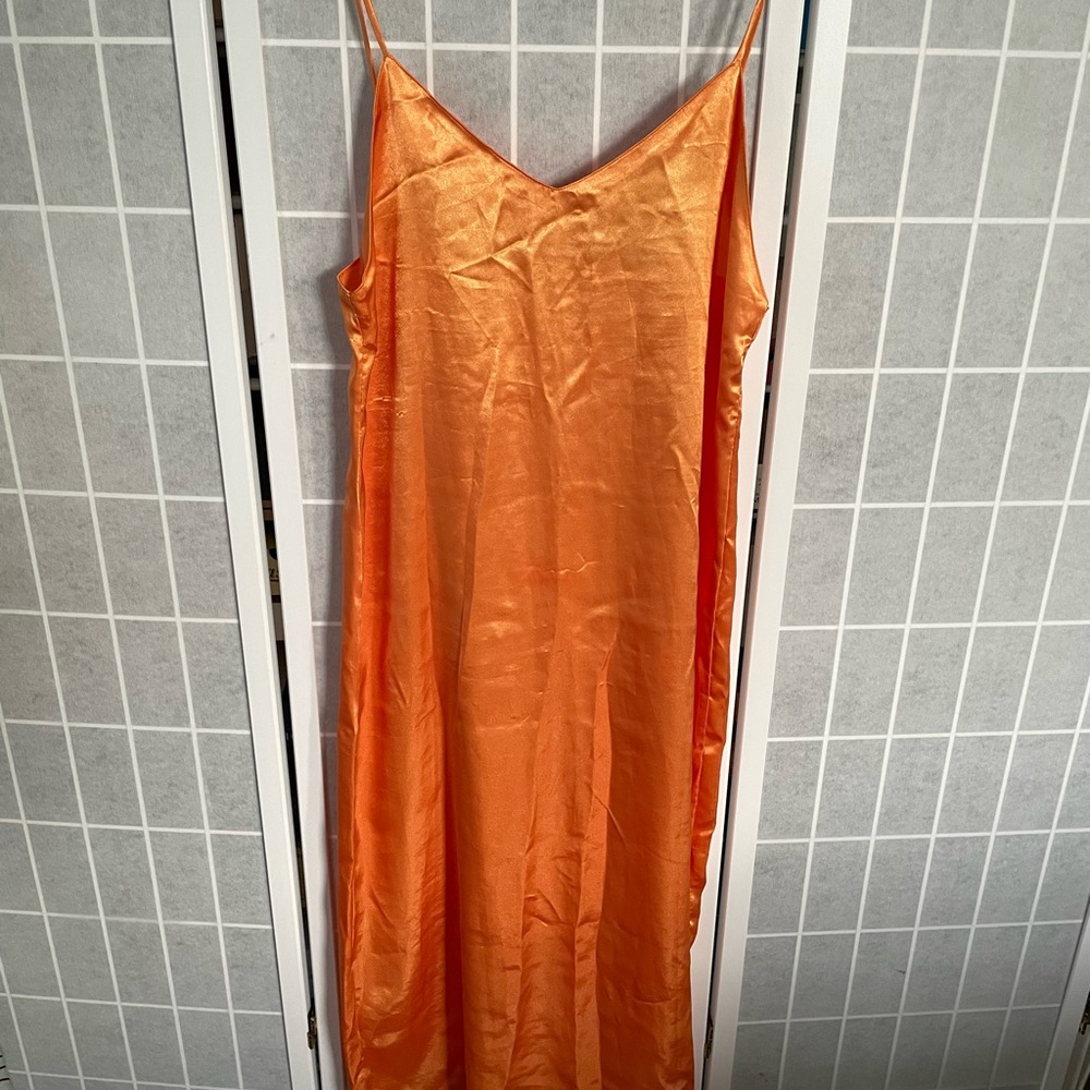 Yosi Orange Satin Chemise